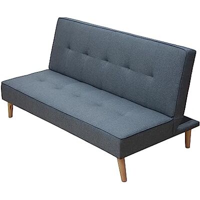 SHIITO 2-zitsbank, model Tiffany, Click-Clac-opening, veelzijdig en comfortabel meubelstuk, Capitoné-design, grijs, 188 x 88 x 88 cm SHIITO 2-zitsbank, model Tiffany, Click-Clac-opening, veelzijdig en comfortabel meubelstuk, Capitoné-design, grijs, 188 x 88 x 88 cm