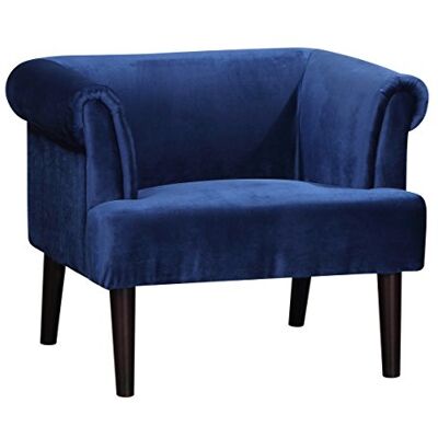 Atlantic Home Collection Charlie fauteuil, armleuningstoel met massief houten poten, fluweel, blauw, 74 x 86 x 70 cm Atlantic Home Collection Charlie fauteuil, armleuningstoel met massief houten poten, fluweel, blauw, 74 x 86 x 70 cm