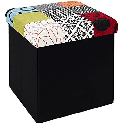 HOME DECO FACTORY HD6506 Coffre Pouf Pliable Patchwork Rangement Assise 2en1 HOME DECO FACTORY HD6506 Coffre Pouf Pliable Patchwork Rangement Assise 2en1
