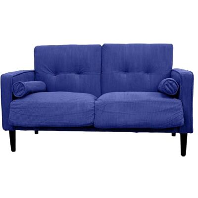 GARDENIA JoY Bankhoes van fluweel en vulling van polyester, met houten poten en afneembaar kussen, blauw, 130 x 75 x 73 cm GARDENIA JoY Bankhoes van fluweel en vulling van polyester, met houten poten en afneembaar kussen, blauw, 130 x 75 x 73 cm