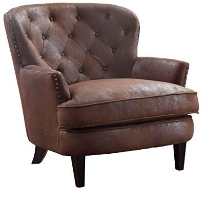 Atlantic Home Collection LEO-04 fauteuil, microvezel, vintage bruin, 1-zits Atlantic Home Collection LEO-04 fauteuil, microvezel, vintage bruin, 1-zits