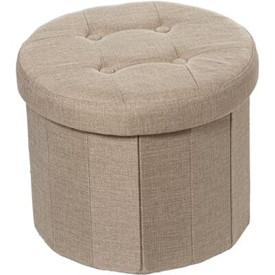 DRW Opvouwbare zitzak met opbergruimte van polyester, grijs, 38 x 38 x 38 cm DRW Opvouwbare zitzak met opbergruimte van polyester, grijs, 38 x 38 x 38 cm
