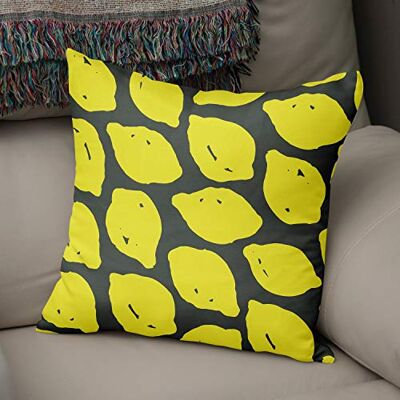 Bonamaison Decoratieve kussenhoes Neon Geel & Fume, Gooi kussenhoezen, Home Decoratieve kussenslopen voor woonkamer, bank, slaapkamer, maat: 43x43 cm ontworpen en vervaardigd in Turkije Bonamaison Decoratieve kussenhoes Neon Geel & Fume, Gooi kussenhoezen, Home Decoratieve kussenslopen voor woonkamer, bank, slaapkamer, maat: 43x43 cm ontworpen en vervaardigd in Turkije