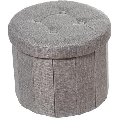 DRW Opvouwbare zitzak met opbergruimte van polyester, grijs, 38 x 38 x 38 cm DRW Opvouwbare zitzak met opbergruimte van polyester, grijs, 38 x 38 x 38 cm