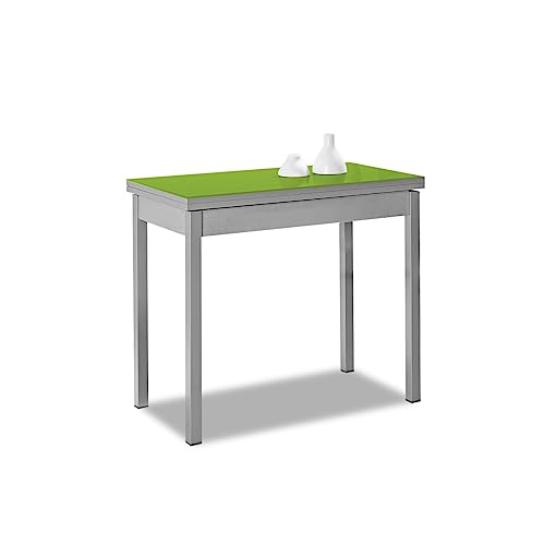 ASTIMESA Baaitype keukentafel, metaal, groen, 80 x 40 cm tot 80 x 80 cm