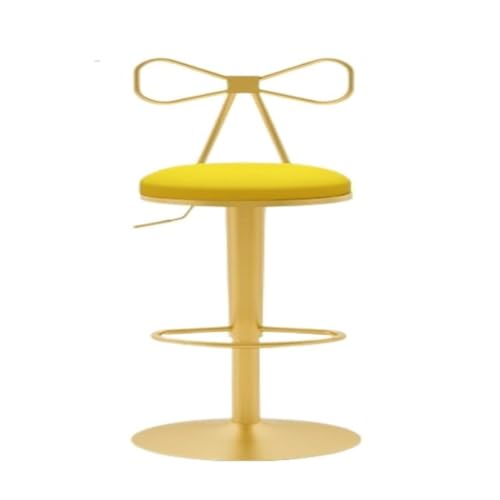 FunWigA Moderne Barstoel Barstoel Draaibare hefbarstoel Huiskruk Hoge kruk Kassier Receptie Ronde kruk Barstoel Kruk Barstoel (Color : Yellow, Size : A)