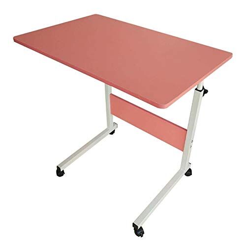 FAXIOAWA De bank-overbedtafel Verstelbare laptopbedtafel In hoogte verstelbare mobiele tafel Werkstation Laptop-overbed Multi-tafel (roze 60 * 40)