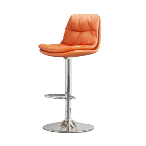 Renmi Moderne Barstoel Barstoel Lift Barstoel Kassa Home Barstoel Rugleuning Hoge kruk Receptie Barkruk Lichte luxe hoge kruk Barstoel (Color : Orange, Size : A)