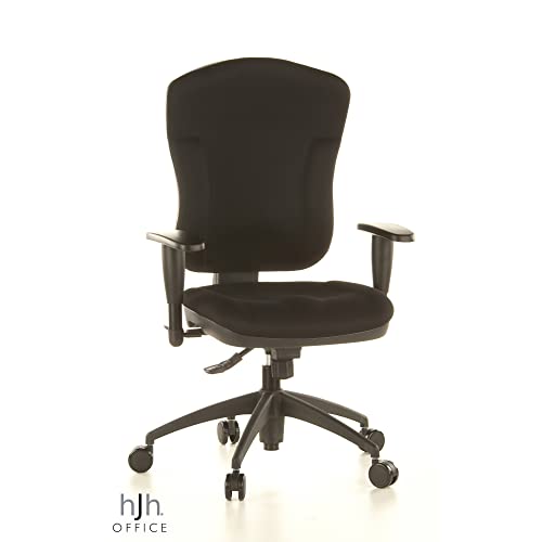 Topstar Wellpoint 30 SY, ergonomische bureaustoel, bureaustoel, kuipstoel, incl. armleuningen, bekleding zwart, 113 x 56 x 45