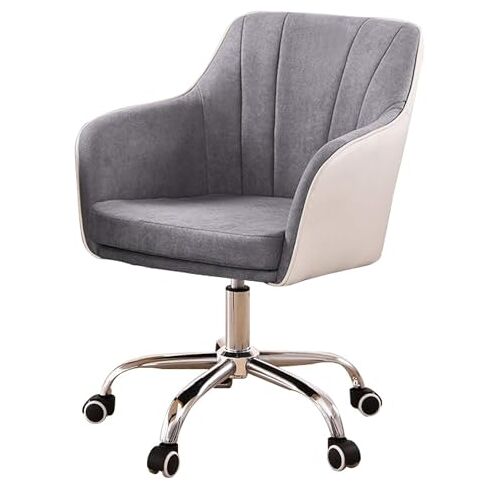 SAyfur Bureaustoel Bureaustoel Stoel Bureaustoel Draaibaar Ergonomische bureaustoel, linnen draaibare bureaustoel Ergonomische hoge rug Computerstoel Arm Bureaustoelen Zithoogte: 45-55cm (Kleur: Bruin) Full