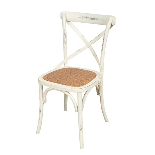 Biscottini Thonet Keukenstoel, wit, 46,5 x 42,5 x 86,5 cm (l x b x h), shabby-chc-stoel, eetkamerstoelen, keukenstoelen, eetkamerstoelen van hout, woonkamerstoelen