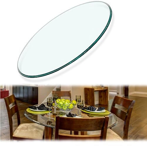 SAGIDAR Gehard glas rond tafelblad ronde glazen tafelblad, Glazen salontafel ronde glazen tafelblad vervanging ronde tafel glazen blad, Ronde houten tafelblad gehard top glas