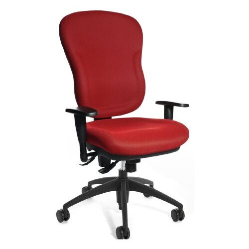 Topstar Wellpoint 30 SY, ergonomische bureaustoel, bureaustoel, kuipstoel, incl. armleuningen, bekleding rood