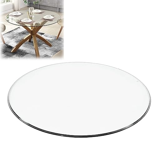 YLFFFZXK Helder glazen tafelblad rond, doe-het-zelf-zelfgemaakte glazen tafelbladen voor salontafels, eettafel glazen blad, gehard glazen eettafelblad, gehard afgeschuinde rand, voor eettafel, salont