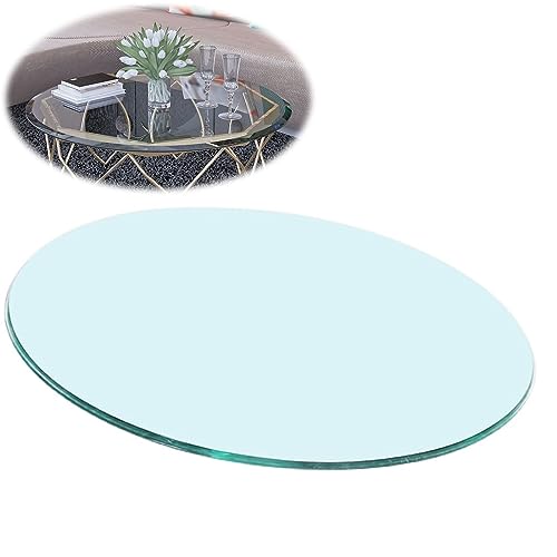 SAGIDAR Ronde tafel glazen blad, Ronde glazen tafelblad vervanging, glazen tafelblad, gehard glas rond, glazen tafelblad voor eettafel, afgeschuinde gepolijste rand, 14IN 22IN 27IN 32IN 32IN 40IN