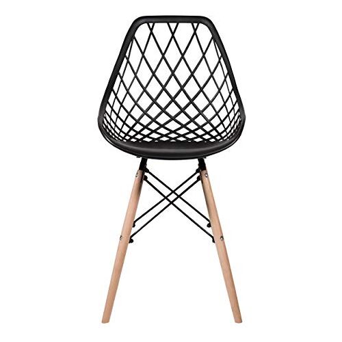 QUVIO stoel Stefano van kunststof en hout/Eetkamerstoelen/Woonkamerstoelen/Stoel/Fauteuilsen/Zetels/Keukenstoelen/Stoel/Fauteuils Zwart