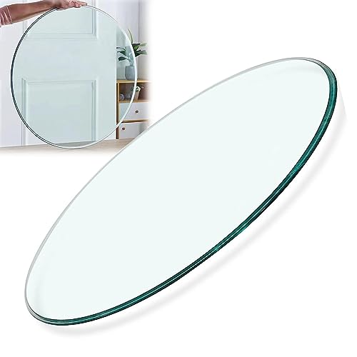 XSMYdpuk Rond glazen eettafelblad, doe-het-zelf-zelfgemaakte glazen tafelbladen voor salontafels, eettafel glazen blad helder glas, gehard afgeschuinde rand, voor eettafel, salontafel, 35 cm ~ 100 c