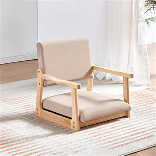 ELzEy vloerstoel bedstoel massief houten stoel huishoudelijke erkerstoel pootloze stoel luie stoel zitting/groen / 59 * 51 * 58cm Full moon