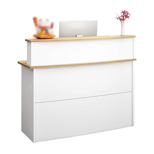 oiakus Receptiebalie, receptie toonbank met opberglade, receptietafel houten computerbureau voor thuis, kantoor, salon, spa's, 100 x 42 x 102 cm