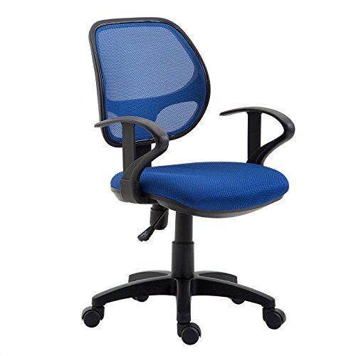 IDIMEX Kinderdraaistoel, bureaustoel, draaistoel, bureaudraaistoel, COOL, 5 dubbele wielen, zitbekleding, armleuningen, in blauw