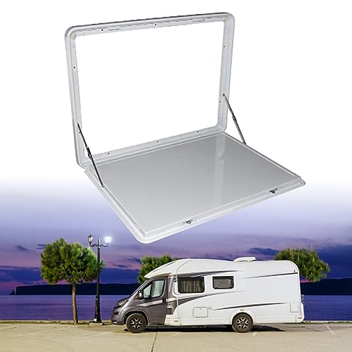 IkErna Camper opvouwbare eettafel, aluminium legering, voor camper, camper, outdoor, camping, picknick/Bianco/60 x 41 cm