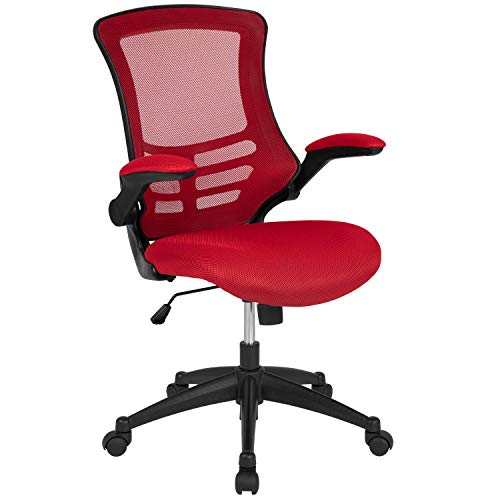 Flash Furniture Tekenstoel, met schuimrubber en rood gaasdoek, 64,77 x 62,23 x 104,78 cm