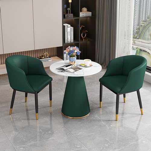 DIHRVTHC Moderne Eenvoudige Onderhandelingstafel en Stoelcombinatie voor Receptie, Eettafel met Stoelen Onderhandelingstafel, Vrije tijd, Klein Rond Tafeltje, voor Koffiehuis Melk Thee Winkel (Color : Dark gr