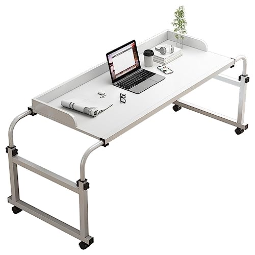 FARIH Bedtafel Bedtafel Rollende mobiele computer Laptop Bureau met wielen voor Twin/Full/Queen/Kingsize bedframe