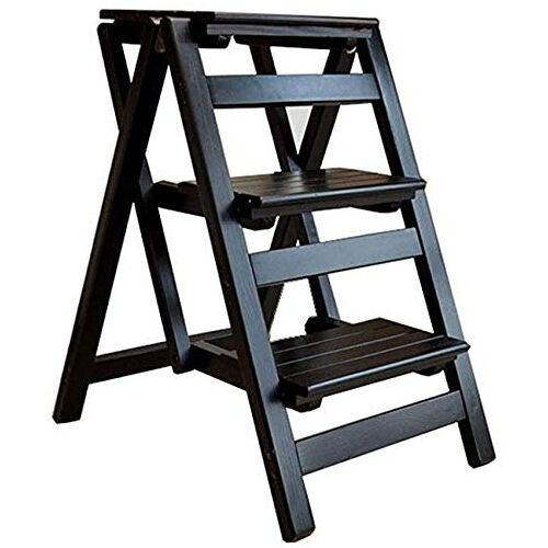 ErWaad houten opstapladders opvouwbare kruk massief hout 3 opstapladderstoel multifunctionele houten ladderstoel opvouwbare rekkenladder/B