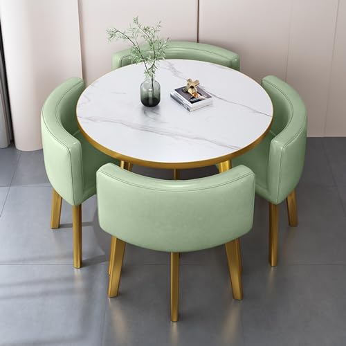 DIHRVTHC Onderhandelings Eettafel En Stoel Set, Tafel En Stoel Combinatie, Receptietafel, Moderne Zakelijke Onderhandelings Eettafel En Stoel Combinatie, Voor Koffieshop Melk Thee Winkel (Color : Cyan, Size