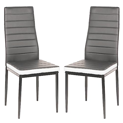 LANTUS Set van 2 eetkamerstoelen, SGS-getest, eetkamerstoelen, dikke bekleding, eetkamerstoelen, moderne eetkamerstoelen, 2 stuks