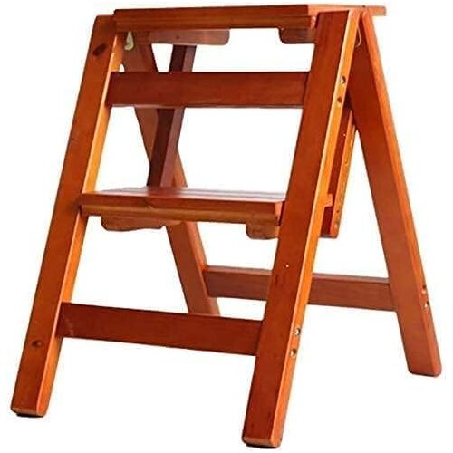 ZHAGNZHE Stap Kruk 2 Stappen Opvouwbare Ladder Kruk Multifunctionele Dual-use Stap Ladder Huishoudelijke Trap Stoel Massief Houten Stap Ladder Stap kruk