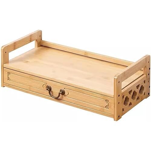 VBVARV Altar Meditation Table with Drawer Storage, Bamboo Spiritual Altar Table,Relax Buddhist Table Tea Table for Prayers Divination Worship Personal Spiritual Space,B,Single layer 52CM