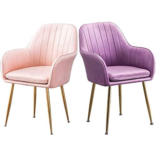 EsEntL Moderne keuken eetkamerstoelen gestoffeerde accent eetkamerstoel set van 2, flanel stof kussen stoel keuken eetkamer stoel fauteuils fauteuil (kleur: C)