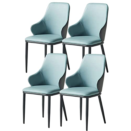 XMDEUR Keuken Eetkamer eetkamerstoelen Eetkamerstoelen Set van 4 Keuken eetkamerstoelen Lounge Woonkamer Hoek eetkamerstoelen Gestoffeerde lederen eetkamerstoelen met zwart metalen poot