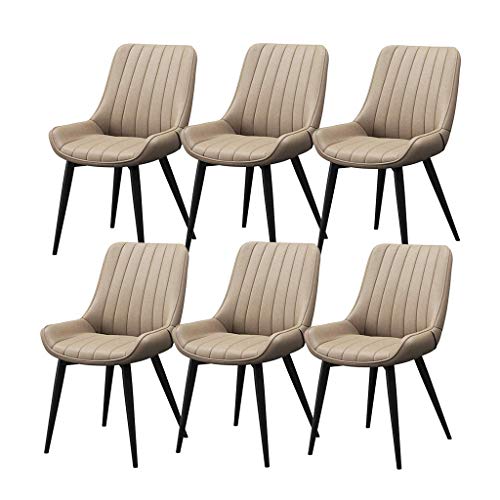 EsEntL Set van 6 keukenstoelen, luxe set, receptiemeubilair, gevoerde zitting, eetkamerstoelen, innovatieve bureaustoel, kuipstoelen, restaurant, hotel, vergaderruimtestoelen (kleur: E)