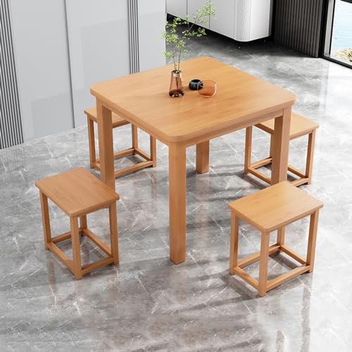 DIHRVTHC Vierkante Conferentiekamertafel, Kleine Conferentietafels, Kantoor Vergadertafel En Stoelen, Onderhandelingstafel En Stoel, Combinatietafel En Stoel Voor Kleine Ruimtes (Color : WOOD, Size : 70x72cm