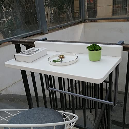 KANBUN Balkontafel, balkontafel voor leuningen, balkon bureau, balkon opvouwbare hangende reling tafel, balkon tafel opknoping, appartement balkon meubels, verstelbare dektafel voor terras, tuin, buiten