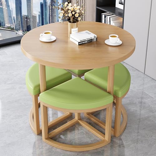 DIHRVTHC Kantoorreceptie Onderhandelingstafel En Stoel, Onderhandelingstafel En Stoelen Set, Kantoor Vergadertafel Zakelijke Salontafel Set, Studeerkamer, Tuin, Balkon, Eettafel (Color : Leather, Size : Gree