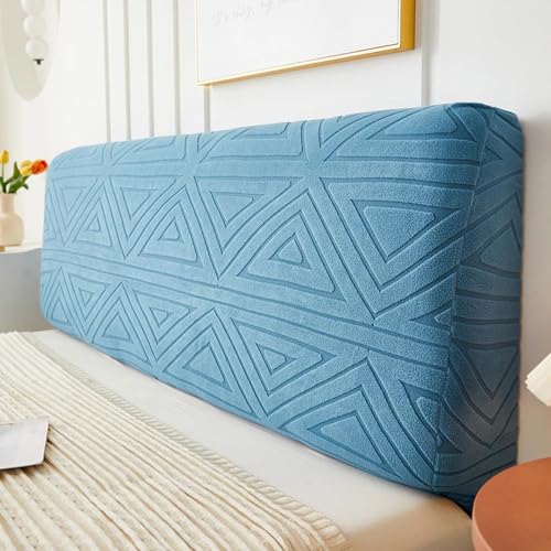 BJFCMLC Bedhoofdeindehoezen Stretch gewatteerde hoofdeindehoes Universeel stofdicht All-inclusive bedhoofdbordhoes Moderne elastische hoofdbordhoes(120cm(50-60cm),Blue)