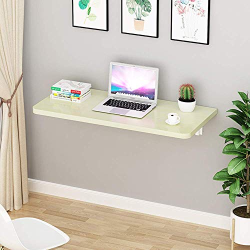 TBWFRD Klaptafel Solid Folding Wandmontage Klaptafel Wit Esdoorn Wandmontage Opvouwbare Eettafel Keuken Wandbureau 60 × 40 cm