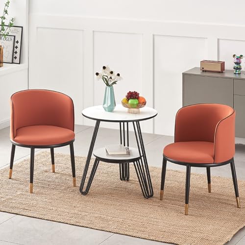 DIHRVTHC Onderhandelingstafel En Stoelen Set, Kantoorreceptie Ronde Tafel Kantoor Receptie Ronde Tafel, Zakelijke Onderhandelingstafel En Stoel Combinatie,studeerkamer, Tuin, Balkon, Eettafel (Color : Orang