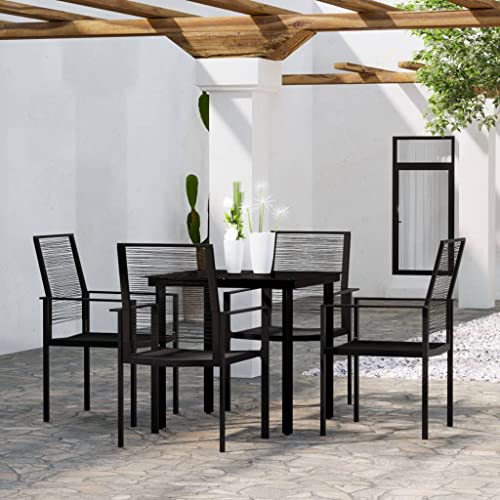 TALCUS Home Meubels Tuin 5 Delige Tuin Dining Set Zwart