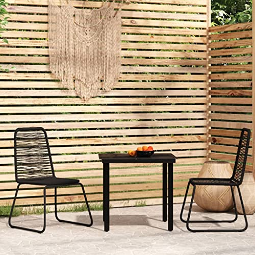 DCRAF Home Meubels Tuin 3-delig Tuin Dining Set Zwart