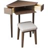 FEELIN Computerbureau Staand Bureau Hoekbureau Thuisstudiebureau Computerbureau met 2 kleine lades en opbergvak Bureau Bureau Bureau Thuiskantoor Gaming-Bureau (Color : Brown, Size : B)