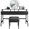 GRFIT Make-up kaptafel Make-up Vanity Set Zwarte Vanity Set Vanity Bureau met spiegel Kaptafel Make-up Vanity Bureau en stoel Make-up kaptafel Vanity bureau (Size : 120cm)