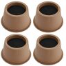 BSTKEY Set van 4 stuks 5 cm bed risers stoel risers bureau risers tafel risers sofa riser ronde meubels risers liften, bruin