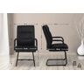 In And OutdoorMatch Bezoekersstoel Silke Zwart Kunstleer Hoogwaardige bekleding Luxe bezoekersstoel Stijlvolle en moderne uitstraling
