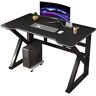 Isuzi Eenvoudig K-vormig gaming-bureau, gamer-werkplek, thuiskantoor, tafel-gamer-werkplek, gamer-werkplek met grote muismat, L 80 cm (L 80 cm)