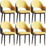 SHAWLA Stoel Stoelen Set van 6 stoelen van kunstnappaleer, bijzetstoelen met metalen poten, tegenstoelen, eetstoelen (kleur: geel+grijs)